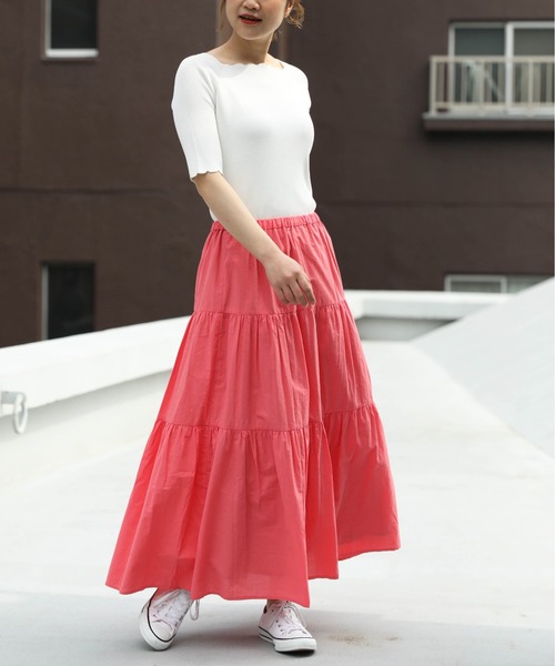 PICCIN（ピッチン）の「エアータンブラーティアードスカート（スカート・レディース・ピンク/ブルー/ブラック・M）」の18枚目の写真