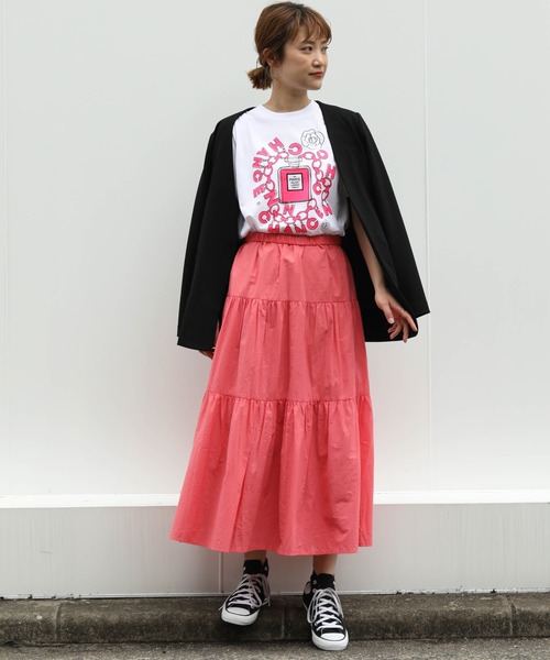 PICCIN（ピッチン）の「エアータンブラーティアードスカート（スカート・レディース・ピンク/ブルー/ブラック・M）」の11枚目の写真