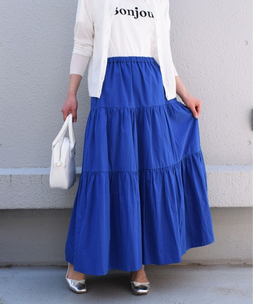 PICCIN（ピッチン）の「エアータンブラーティアードスカート（スカート・レディース・ピンク/ブルー/ブラック・M）」の4枚目の写真