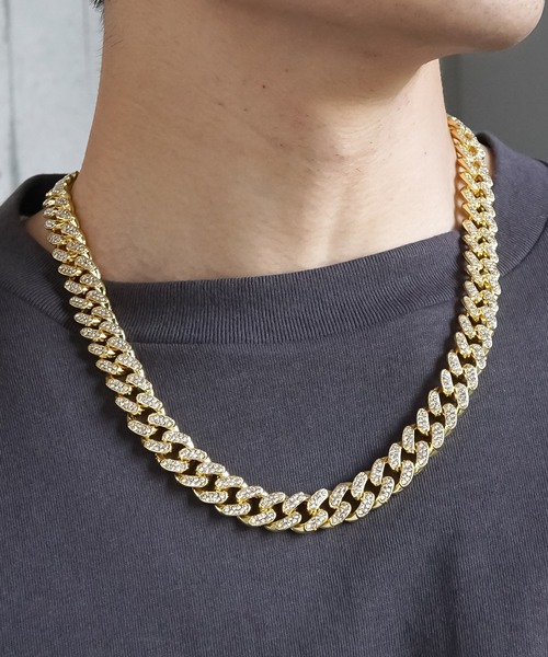SBG（エスビー）の「SBG CZキューバンチェーンネックレス（ネックレス・メンズ・シルバー/ゴールド/シルバー系その他/ゴールド系その他/シルバー系その他2/ゴールド系その他2・50cm/60cm/45cm/55cm/40cm）」の4枚目の写真