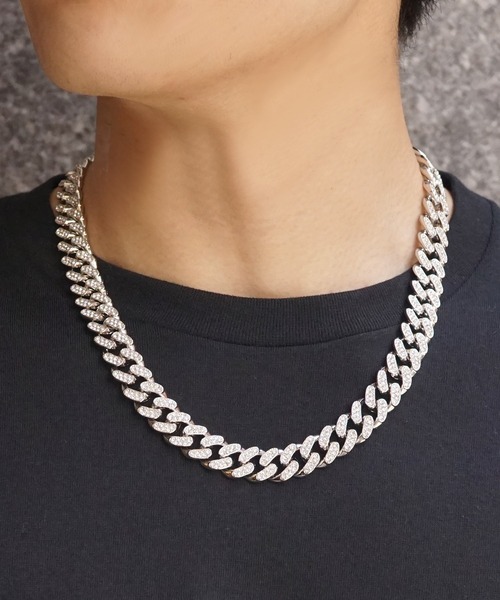 【新品美品】キューバンチェーンネックレス セール】SBG CZキューバンチェーンネックレス（ネックレス）｜SBG