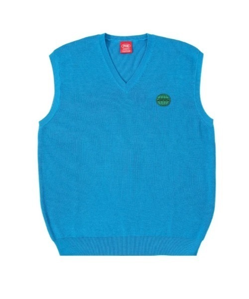 Paragraph（パラグラフ）の「『paragraph/パラグラフ』GLOBAL RUBBER PATCH VEST/ブランドロゴパッチ ニットベスト（ベスト・メンズ・ベージュ/ブルー/ネイビー/グリーン/ブラック・FREE）」の5枚目の写真