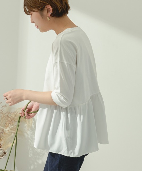 Ambre Neige（アンブルネージュ）の「切り替えギャザープルオーバー／【WEB/EC限定商品】（Tシャツ/カットソー・レディース・ブラック/オフホワイト/グレイッシュベージュ・FREE）」の22枚目の写真