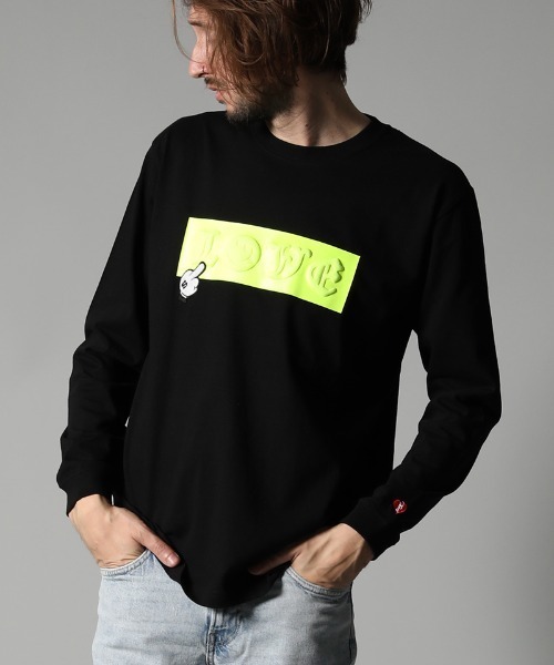 STUD MUFFIN(スタッドマフィン)の「mlt3397-5.6ozコットン天竺 LOVEBOXフォームプリント LS Tシャツ(Tシャツ/カットソー・メンズ・ホワイト/ブラック・2/4/3)」の2枚目の写真