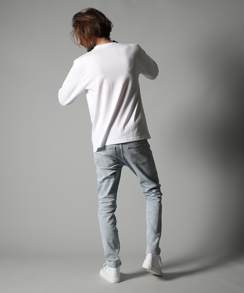 STUD MUFFIN(スタッドマフィン)の「mlt3397-5.6ozコットン天竺 LOVEBOXフォームプリント LS Tシャツ(Tシャツ/カットソー・メンズ・ホワイト/ブラック・2/4/3)」の6枚目の写真