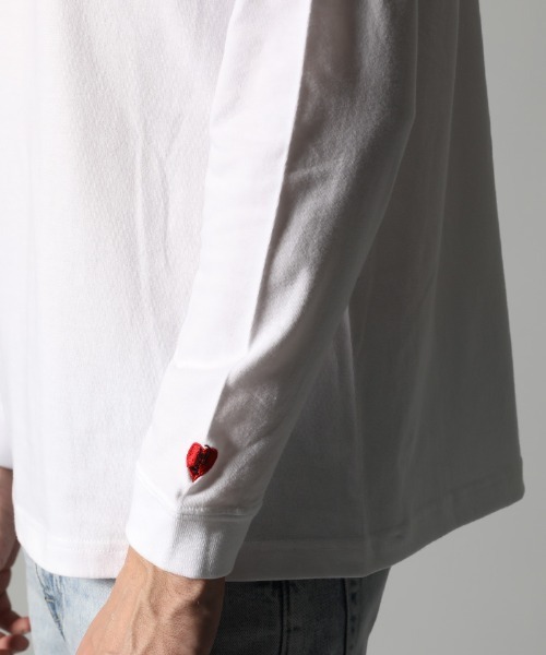 STUD MUFFIN(スタッドマフィン)の「mlt3397-5.6ozコットン天竺 LOVEBOXフォームプリント LS Tシャツ(Tシャツ/カットソー・メンズ・ホワイト/ブラック・2/4/3)」の8枚目の写真