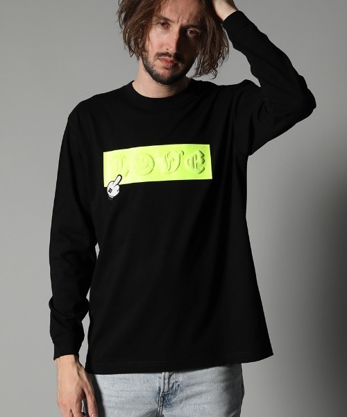 STUD MUFFIN(スタッドマフィン)の「mlt3397-5.6ozコットン天竺 LOVEBOXフォームプリント LS Tシャツ(Tシャツ/カットソー・メンズ・ホワイト/ブラック・2/4/3)」の9枚目の写真