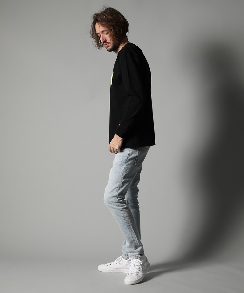 STUD MUFFIN(スタッドマフィン)の「mlt3397-5.6ozコットン天竺 LOVEBOXフォームプリント LS Tシャツ(Tシャツ/カットソー・メンズ・ホワイト/ブラック・2/4/3)」の11枚目の写真