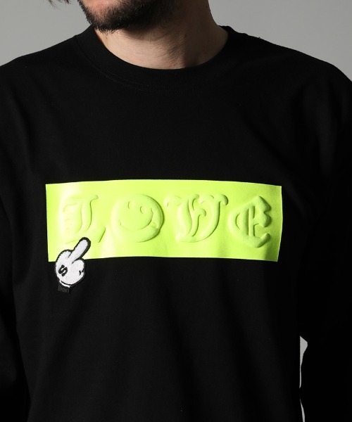 STUD MUFFIN(スタッドマフィン)の「mlt3397-5.6ozコットン天竺 LOVEBOXフォームプリント LS Tシャツ(Tシャツ/カットソー・メンズ・ホワイト/ブラック・2/4/3)」の13枚目の写真