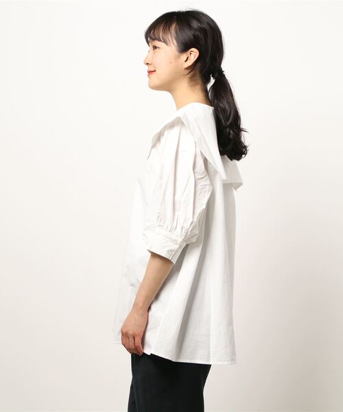 Factor=(ファクターイコール)の「ビックカラー半袖セーラーブラウス(シャツ/ブラウス・レディース・オフホワイト・FREE)」の7枚目の写真