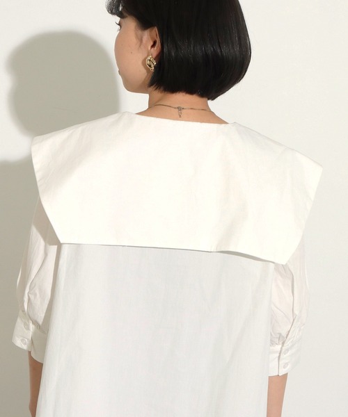 Factor=(ファクターイコール)の「ビックカラー半袖セーラーブラウス(シャツ/ブラウス・レディース・オフホワイト・FREE)」の6枚目の写真