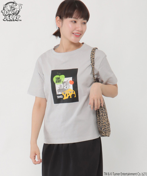 LBC(エルビーシー)の「Tom and Jerry Tシャツ(Tシャツ/カットソー・レディース・オリーブ/チャコールグレー/オフホワイト/ライトグレー・M/LL)」の3枚目の写真