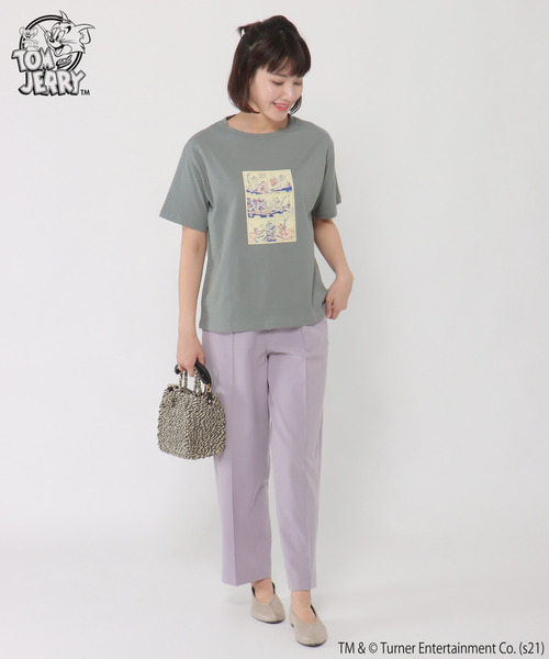 LBC(エルビーシー)の「Tom and Jerry Tシャツ(Tシャツ/カットソー・レディース・オリーブ/チャコールグレー/オフホワイト/ライトグレー・M/LL)」の17枚目の写真