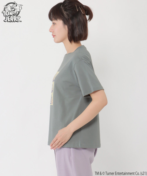 LBC(エルビーシー)の「Tom and Jerry Tシャツ(Tシャツ/カットソー・レディース・オリーブ/チャコールグレー/オフホワイト/ライトグレー・M/LL)」の6枚目の写真