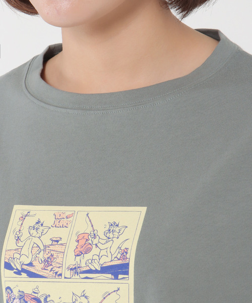 LBC(エルビーシー)の「Tom and Jerry Tシャツ(Tシャツ/カットソー・レディース・オリーブ/チャコールグレー/オフホワイト/ライトグレー・M/LL)」の8枚目の写真