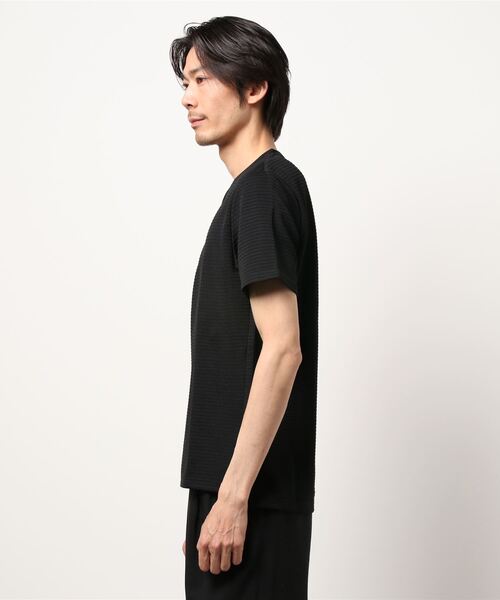 MONSIEUR NICOLE（ムッシュニコル）の「タックボーダー柄VネックTシャツ（Tシャツ/カットソー・メンズ・ホワイト/ブルー/ブラック・MEDIUM/LARGE/X-LARGE）」の10枚目の写真