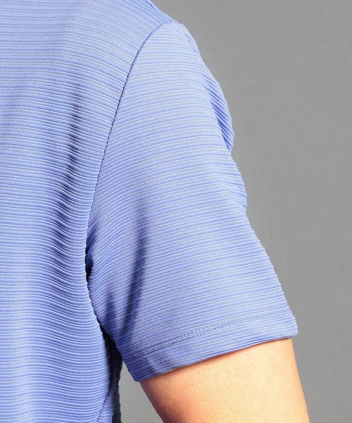 MONSIEUR NICOLE（ムッシュニコル）の「タックボーダー柄VネックTシャツ（Tシャツ/カットソー・メンズ・ホワイト/ブルー/ブラック・MEDIUM/LARGE/X-LARGE）」の4枚目の写真