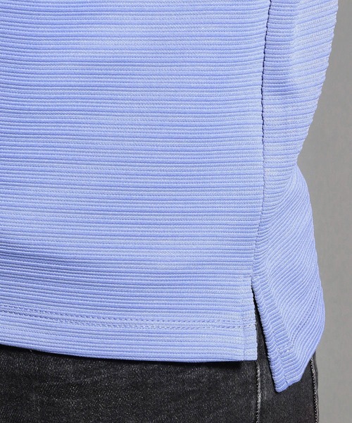 MONSIEUR NICOLE（ムッシュニコル）の「タックボーダー柄VネックTシャツ（Tシャツ/カットソー・メンズ・ホワイト/ブルー/ブラック・MEDIUM/LARGE/X-LARGE）」の7枚目の写真