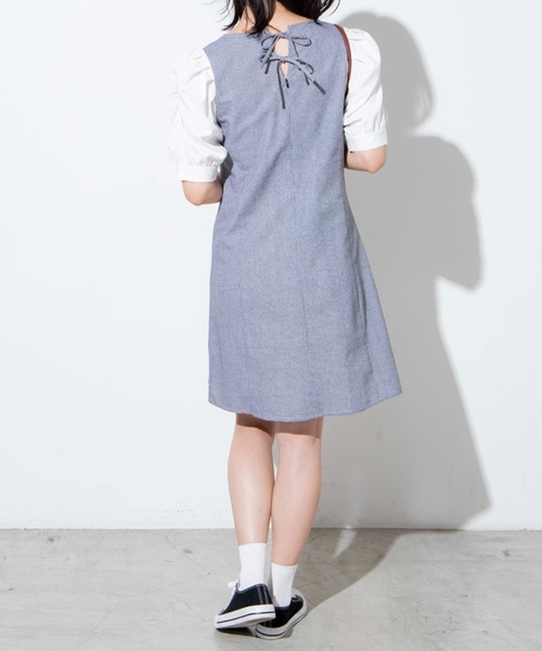 WEGO(ウィゴー)の「WEGO/スクエアネックミニワンピース(ワンピース・レディース・ブラック系その他2/ベージュ系その他2・FREE)」の5枚目の写真