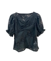 【TORTE】フロントギャザーレースブラウス