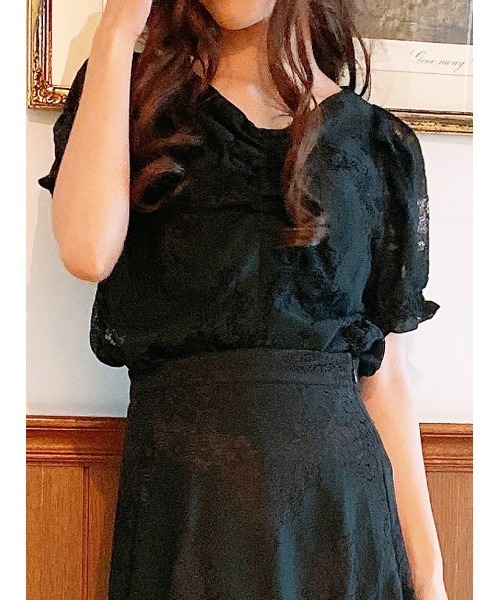 TORTE（トルテ）の「【TORTE】フロントギャザーレースブラウス（シャツ/ブラウス・レディース・ホワイト/ブラック/ライトピンク・FREE）」の9枚目の写真