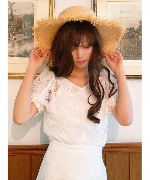 TORTE（トルテ）の「【TORTE】フロントギャザーレースブラウス（シャツ/ブラウス・レディース・ホワイト/ブラック/ライトピンク・FREE）」の7枚目の写真