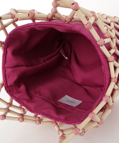 HALIN（ハリン）の「《HALIN》ｳｯﾄﾞﾋﾞｰｽﾞBAG（かごバッグ・レディース・ピンク・FREE）」の3枚目の写真