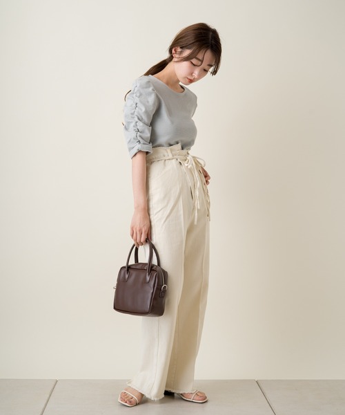 Kastane（カスタネ）の「リップルシャーリングTee（Tシャツ/カットソー・レディース・オレンジ/オリーブ/オフホワイト/サックスブルー・FREE）」の18枚目の写真