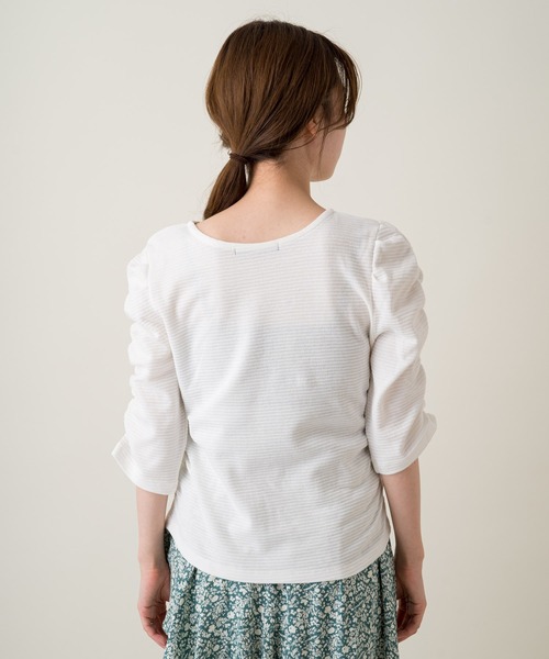 Kastane（カスタネ）の「リップルシャーリングTee（Tシャツ/カットソー・レディース・オレンジ/オリーブ/オフホワイト/サックスブルー・FREE）」の9枚目の写真