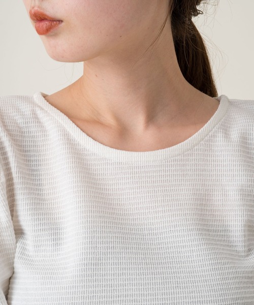 Kastane（カスタネ）の「リップルシャーリングTee（Tシャツ/カットソー・レディース・オレンジ/オリーブ/オフホワイト/サックスブルー・FREE）」の16枚目の写真