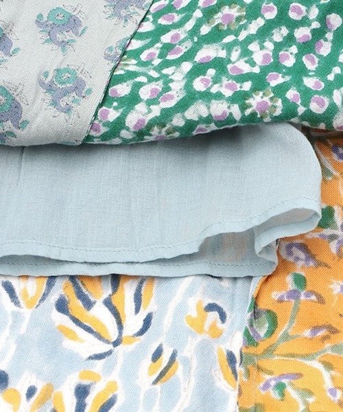 チチカカ（チチカカ）の「エコフレンドリーダイ ブロックプリントフラワーパッチスカート（スカート・レディース・ブルー系その他/パープル系その他/グリーン系その他・FREE）」の18枚目の写真