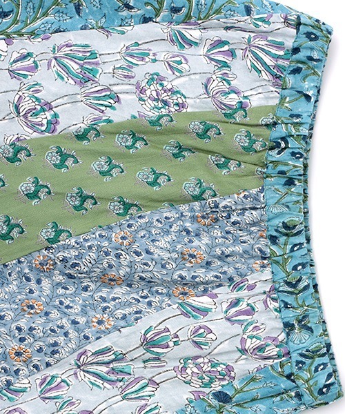 チチカカ（チチカカ）の「エコフレンドリーダイ ブロックプリントフラワーパッチスカート（スカート・レディース・ブルー系その他/パープル系その他/グリーン系その他・FREE）」の19枚目の写真