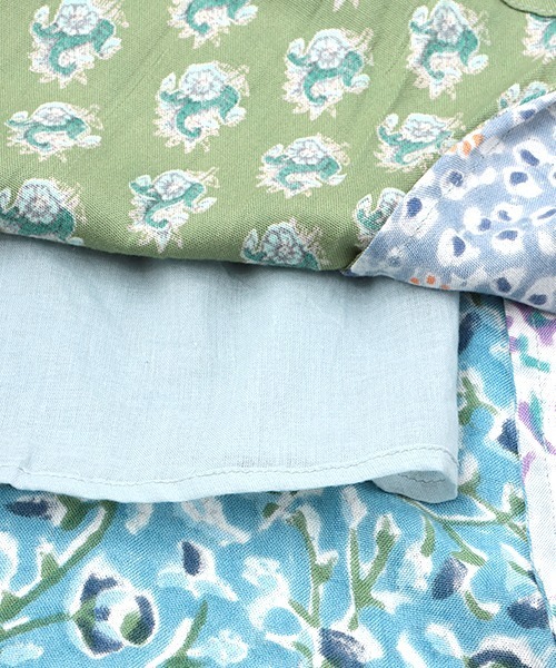 チチカカ（チチカカ）の「エコフレンドリーダイ ブロックプリントフラワーパッチスカート（スカート・レディース・ブルー系その他/パープル系その他/グリーン系その他・FREE）」の20枚目の写真