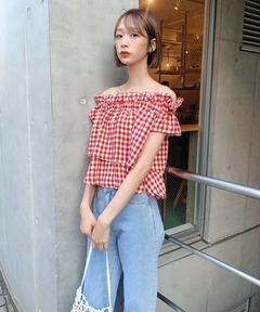【Voyage titty&Co.】ギンガムオフショルトップス