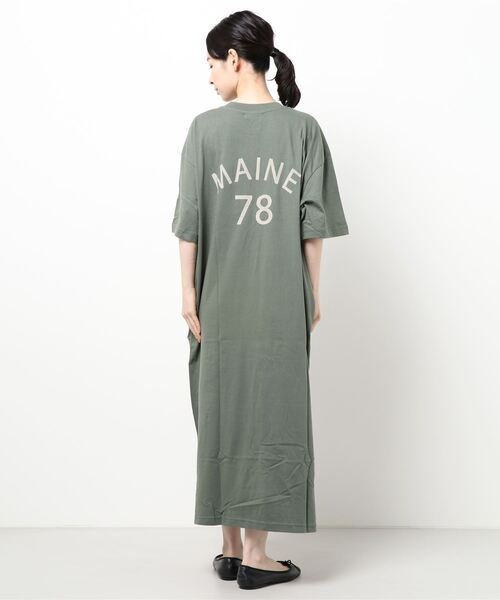 Samansa Mos2（サマンサ モスモス）の「ナンバープリントTシャツワンピ（ワンピース・レディース・グリーン/パープル/ベージュ/ブラック・ﾌﾘ-）」の7枚目の写真