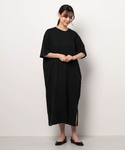 Samansa Mos2（サマンサ モスモス）の「ナンバープリントTシャツワンピ（ワンピース・レディース・グリーン/パープル/ベージュ/ブラック・ﾌﾘ-）」の10枚目の写真