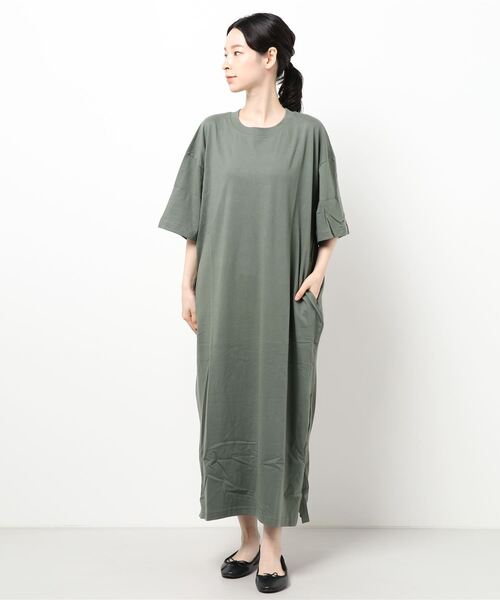 Samansa Mos2（サマンサ モスモス）の「ナンバープリントTシャツワンピ（ワンピース・レディース・グリーン/パープル/ベージュ/ブラック・ﾌﾘ-）」の12枚目の写真