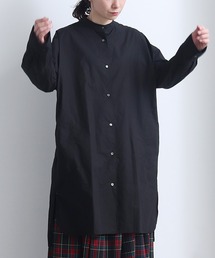コットン/キャッチワッシャー チュニックシャツ