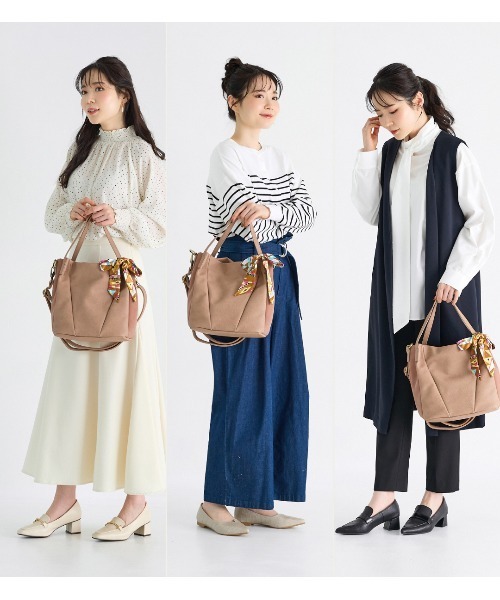 zucchero filato（ズッケロフィラート）の「zuccher ズッケロ バッグ レディース 2way B5サイズ ななめ掛け 通勤 通学 スカーフ付き 48905Y（ハンドバッグ・レディース・グレー/ブラック/ピンク/ブラウン・FREE）」の17枚目の写真