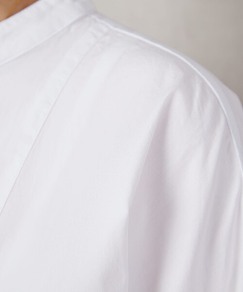 FREAK'S STORE（フリークスストア）の「▽【WEB限定】スタンドカラーデザインシャツワンピース（シャツワンピース・レディース・ホワイト/ブラック/グリーン/ブルー/ベージュ/パープル・ﾌﾘ-）」の12枚目の写真