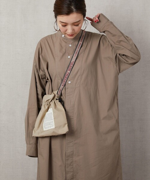 FREAK'S STORE（フリークスストア）の「▽【WEB限定】スタンドカラーデザインシャツワンピース（シャツワンピース・レディース・ホワイト/ブラック/グリーン/ブルー/ベージュ/パープル・ﾌﾘ-）」の22枚目の写真