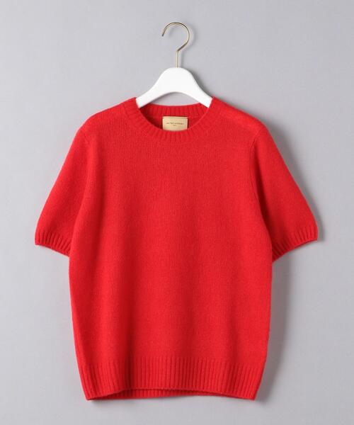 UNITED ARROWS（ユナイテッドアローズ）の「＜UNITED ARROWS＞クルーネック ショートスリーブ ニット RPSP/G（ニット/セーター・レディース・ブラック/レッド/オフホワイト/グレー/パープル・FREE）」の5枚目の写真