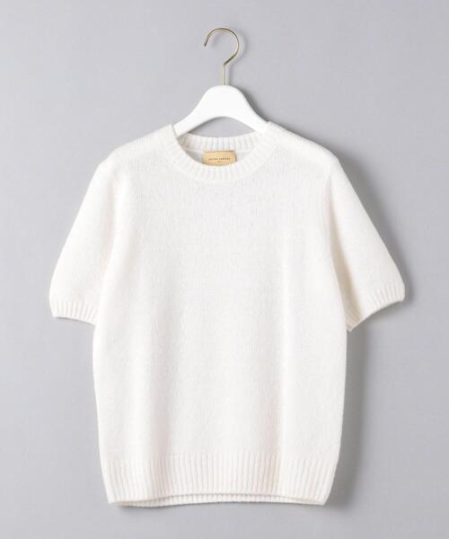 UNITED ARROWS（ユナイテッドアローズ）の「＜UNITED ARROWS＞クルーネック ショートスリーブ ニット RPSP/G（ニット/セーター・レディース・ブラック/レッド/オフホワイト/グレー/パープル・FREE）」の2枚目の写真