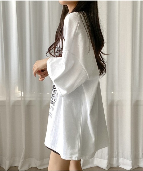 SONA(ソナ)の「SONYUNARA GALACTICAプリントオーバーTシャツ(Tシャツ/カットソー・レディース・アイボリー/ダークグレー/スカイブルー・FREE)」の9枚目の写真