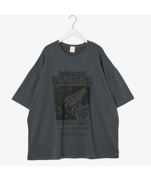 SONA(ソナ)の「SONYUNARA GALACTICAプリントオーバーTシャツ(Tシャツ/カットソー・レディース・アイボリー/ダークグレー/スカイブルー・FREE)」の7枚目の写真