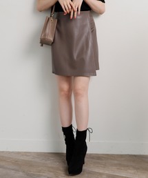 LIPSERVICE（リップサービス）の「フェイクレザーラップ台形ミニスカート（スカート）」