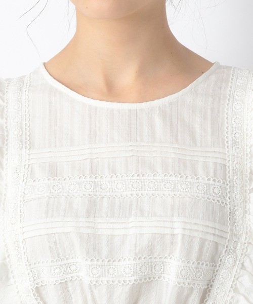 Heather(ヘザー)の「コットンフリルチュニック 218110(シャツ/ブラウス・レディース・ホワイト/ブラック/ブルーグレー・FREE)」の15枚目の写真