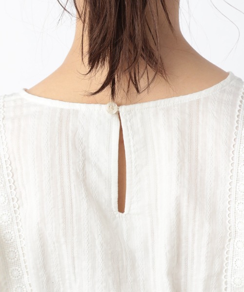 Heather(ヘザー)の「コットンフリルチュニック 218110(シャツ/ブラウス・レディース・ホワイト/ブラック/ブルーグレー・FREE)」の4枚目の写真