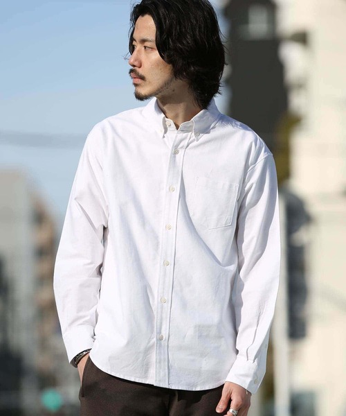 URBAN RESEARCH Sonny Label（アーバンリサーチサニーレーベル）の「『抗菌/防臭』オックスボタンダウンシャツ（シャツ/ブラウス・メンズ・チェック/ネイビー/オフホワイト/ライトブルー/ストライプ/ブルー系その他・LARGE/MEDIUM/X-SMALL/SMALL/X-LARGE）」の7枚目の写真