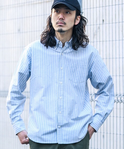 URBAN RESEARCH Sonny Label（アーバンリサーチサニーレーベル）の「『抗菌/防臭』オックスボタンダウンシャツ（シャツ/ブラウス・メンズ・チェック/ネイビー/オフホワイト/ライトブルー/ストライプ/ブルー系その他・LARGE/MEDIUM/X-SMALL/SMALL/X-LARGE）」の8枚目の写真